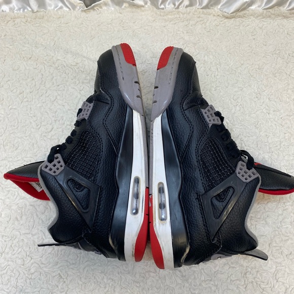 Nike Air Jordan 4 Retro "Bred Reimagined" Men's Shoes Black/Fire Red Size 8 - Picture 7 of 11